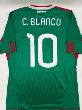 Mexico 2010/2011 Home C. Blanco #10 Authentic adidas Jersey L Men Green